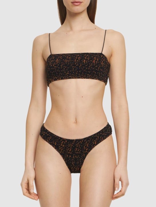 Toteme: Smocked mini bikini bottoms - Multicolor - women_1 | Luisa Via Roma