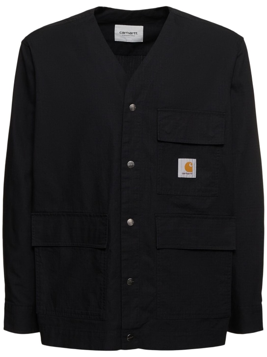 Carhartt WIP: Camisa de algodón - Negro - men_0 | Luisa Via Roma