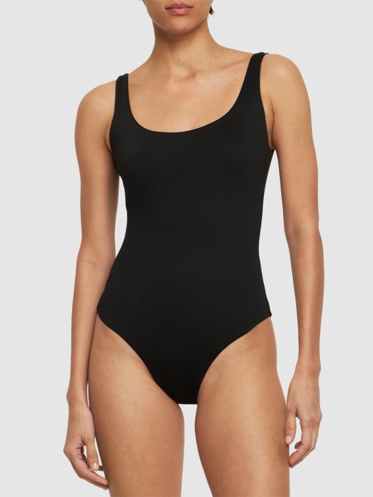 Max Mara: Camilla jersey one piece swimsuit - Siyah - women_1 | Luisa Via Roma