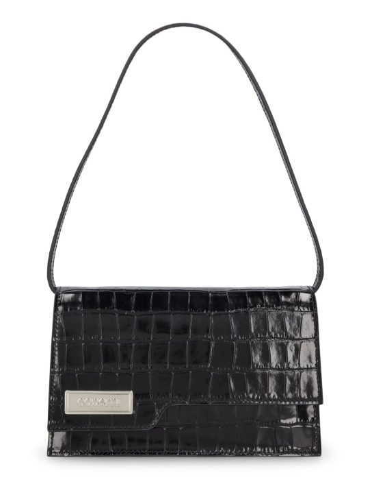 Coperni: Mini Folder embossed leather bag - Siyah - women_0 | Luisa Via Roma