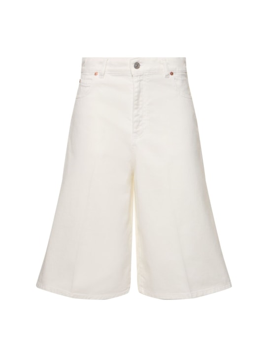 Victoria Beckham: Oversized cotton bermuda shorts - Washed White - women_0 | Luisa Via Roma