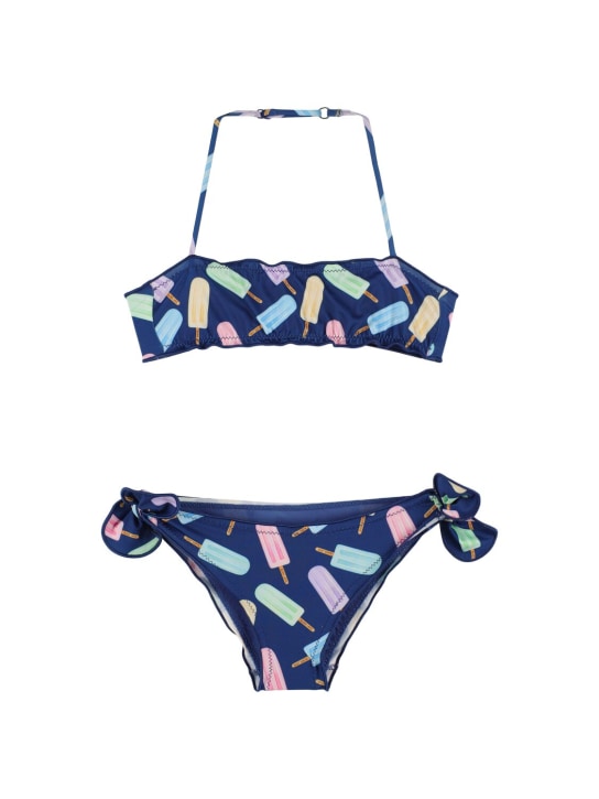 Mc2 Saint Barth: Bikini con estampado - Azul/Multicolor - kids-girls_0 | Luisa Via Roma