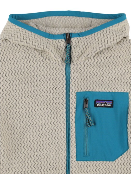 Patagonia: R1 Air recycled poly zip-up hoodie - Off White - kids-girls_1 | Luisa Via Roma
