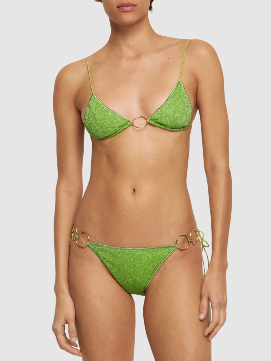 Oséree Swimwear: Lumière Microkini Ring bikini - Green - women_1 | Luisa Via Roma