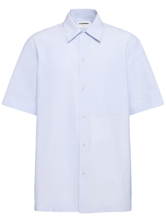 Jil Sander: Camisa de algodón - Blue Fly - men_0 | Luisa Via Roma