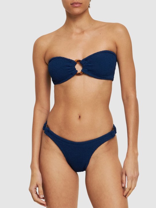Hunza G: Gloria bandeau bikini set - Navy - women_1 | Luisa Via Roma