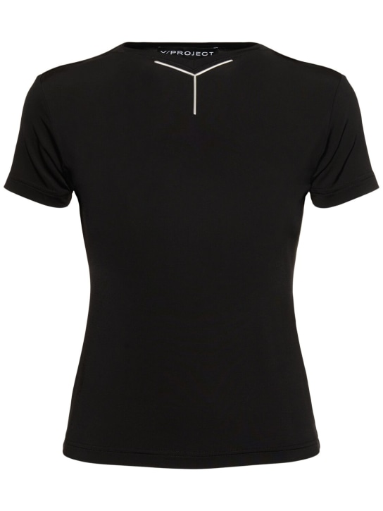 Y/PROJECT: T-shirt en jersey à logo - Noir - women_0 | Luisa Via Roma