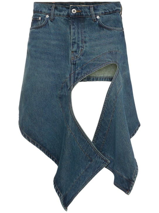 Y/PROJECT: Minifalda asimétrica de denim - Azul - women_0 | Luisa Via Roma