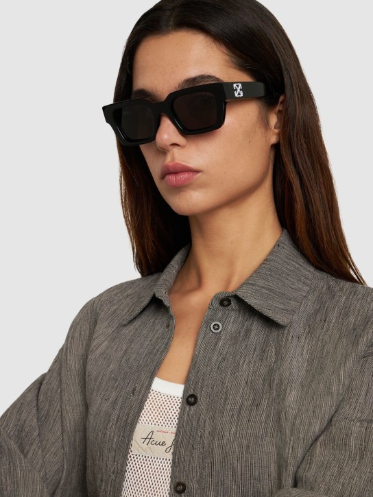 Off-White: Virgil acetate sunglasses - Black - women_1 | Luisa Via Roma