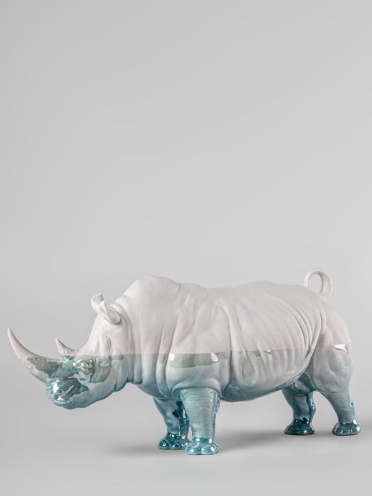 Lladrò: Rinoceronte sculpture - White - ecraft_1 | Luisa Via Roma