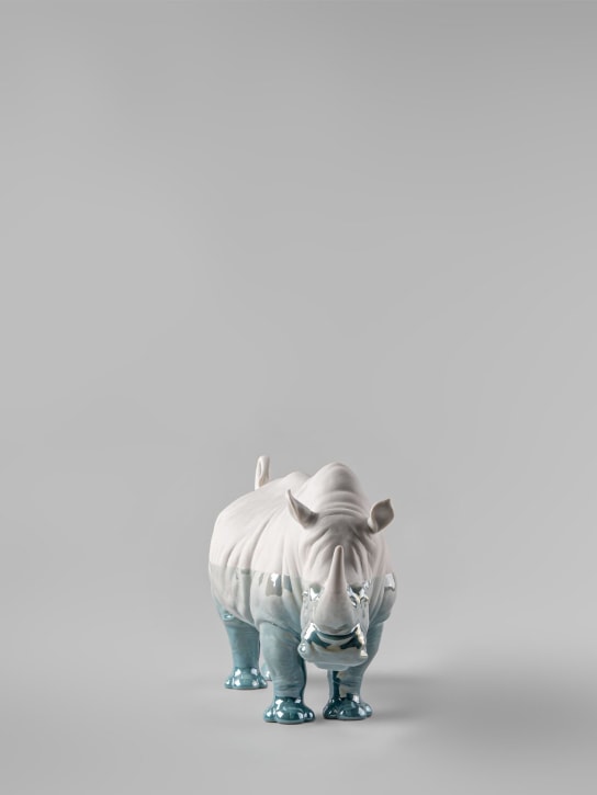 Lladrò: Rinoceronte sculpture - White - ecraft_3 | Luisa Via Roma