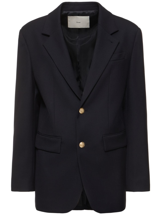 Dunst: 2-button wool blend unisex blazer - Lacivert - women_0 | Luisa Via Roma