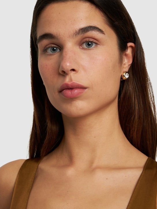 Area: Crystal dome stud earrings - Gold/Crystal - women_1 | Luisa Via Roma