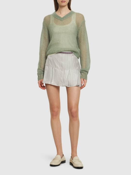 Cormio: Chelsey pleated viscose mini skirt - Beige - women_1 | Luisa Via Roma