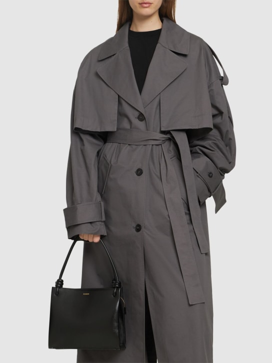 Jil Sander: Medium Giro leather shoulder bag - Black - women_1 | Luisa Via Roma