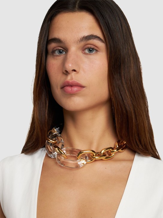 Rabanne: Chunky chain collier necklace - Altın - women_1 | Luisa Via Roma