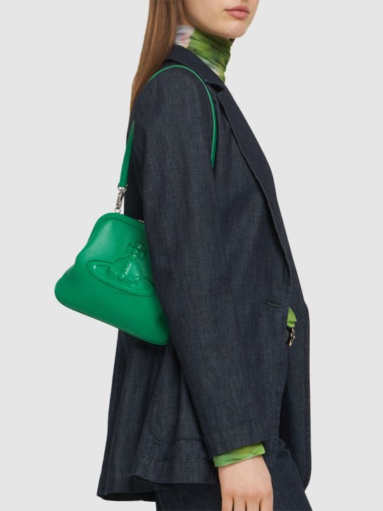 Vivienne Westwood: Vivienne's faux leather embossed clutch - Bright Green - women_1 | Luisa Via Roma