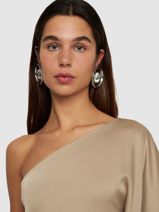 Area: Crystal medallion earrings - Gümüş - women_1 | Luisa Via Roma