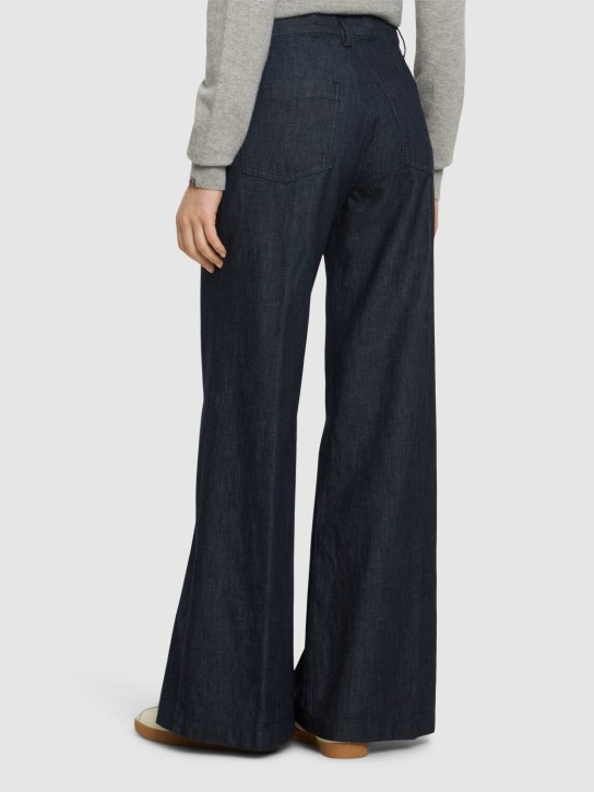ASPESI: Denim wide leg jeans - Blue - women_2 | Luisa Via Roma