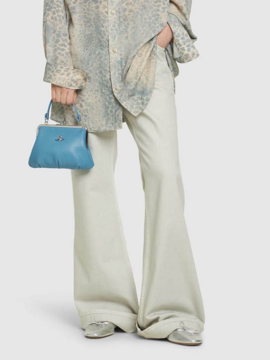 Vivienne Westwood: Granny frame leather top handle bag - Mavi - women_1 | Luisa Via Roma