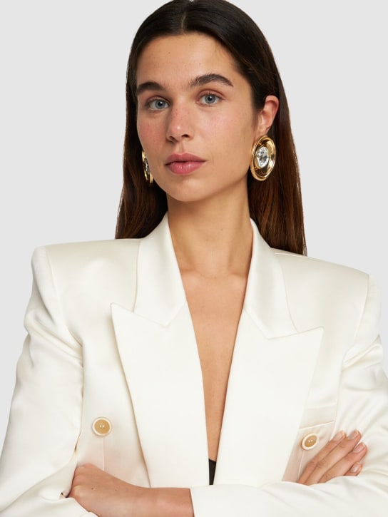 Area: Crystal medallion earrings - Gold/Crystal - women_1 | Luisa Via Roma