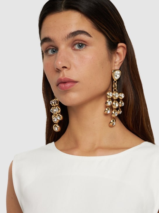 Area: Crystal chandelier earrings - Gold/Crystal - women_1 | Luisa Via Roma