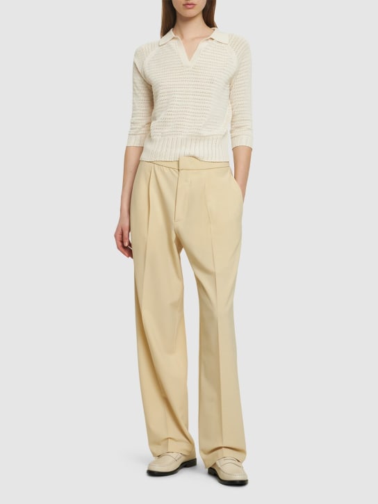 Bonsai: Loose wool blend pants - Beige - women_1 | Luisa Via Roma