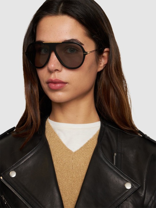 Isabel Marant: The Luck Pilot acetate sunglasses - Black/Grey - women_1 | Luisa Via Roma