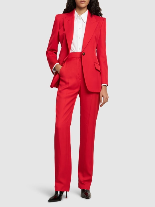 Alexander McQueen: Tailored viscose pants - Lust Red - women_1 | Luisa Via Roma