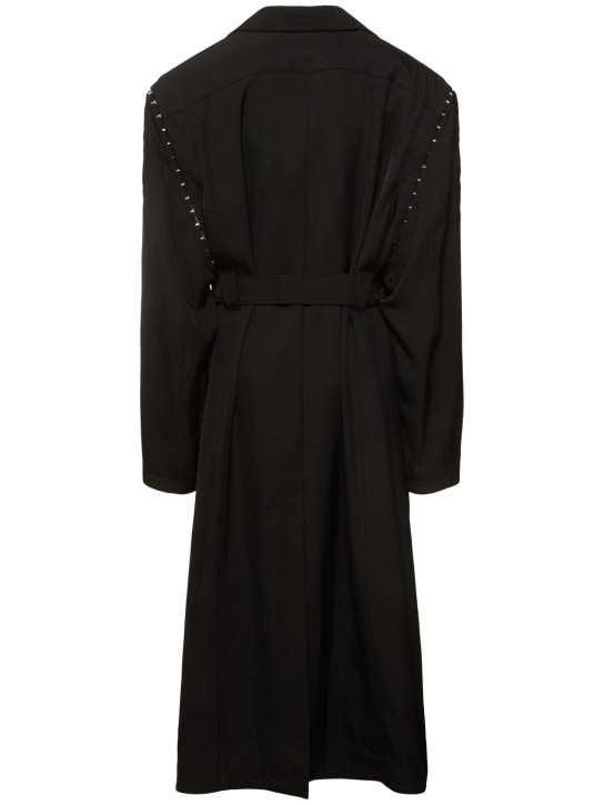 MUGLER: Oversize belted gabardine coat - Black - women_4 | Luisa Via Roma