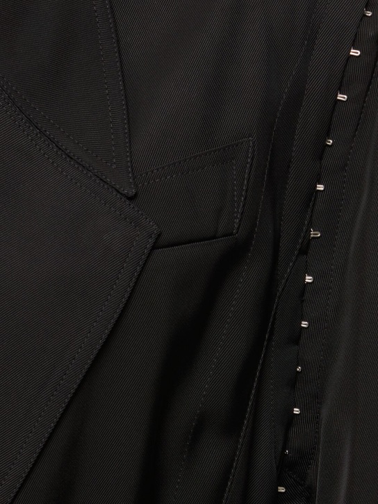 MUGLER: Oversize belted gabardine coat - Black - women_3 | Luisa Via Roma