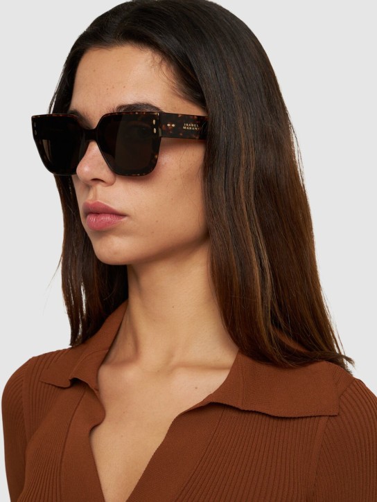 Isabel Marant: Gafas de sol cuadradas de acetato - Havana/Grey - women_1 | Luisa Via Roma