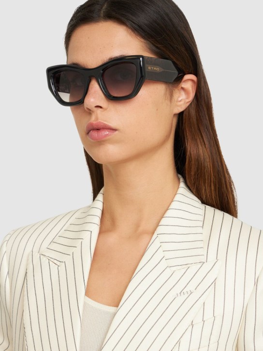 Etro: Paisley cat-eye sunglasses - Grey - women_1 | Luisa Via Roma