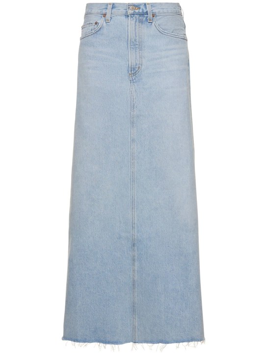 Agolde: Hilla denim cotton long skirt - Blue - women_0 | Luisa Via Roma