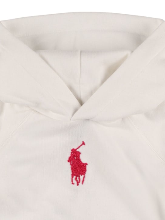 Polo Ralph Lauren: Cotton blend sweatshirt hoodie - Beyaz - kids-girls_1 | Luisa Via Roma