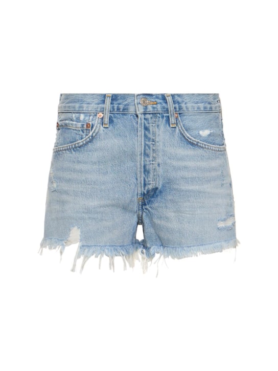 Agolde: Ausgefranste Shorts aus Baumwolle „Parker“ - Blau - women_0 | Luisa Via Roma