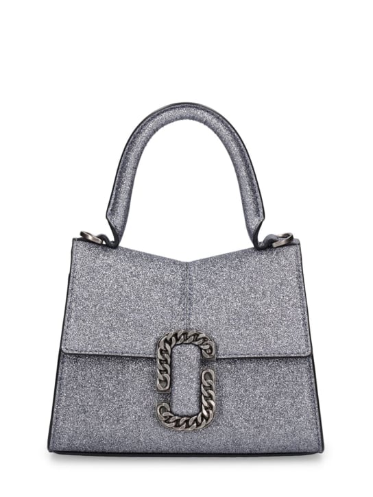 Marc Jacobs: The Mini glittered leather bag - Gümüş - women_0 | Luisa Via Roma