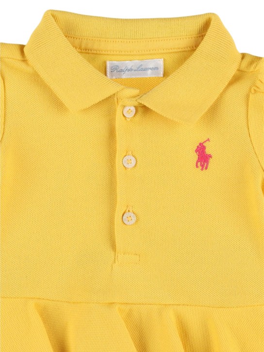 Polo Ralph Lauren: Barboteuse polo en coton - Jaune - kids-girls_1 | Luisa Via Roma