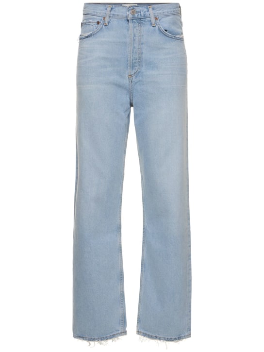 Agolde: 90s mid rise loose fit straight jeans - Blue - women_0 | Luisa Via Roma