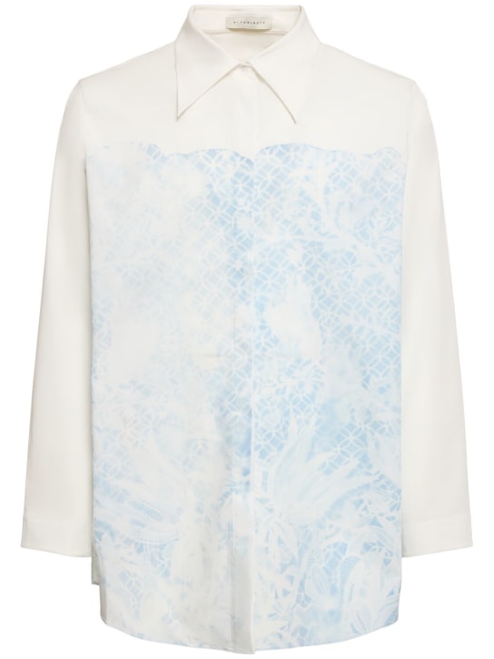 MITHRIDATE: Printed shirt - Beyaz/Mavi - men_0 | Luisa Via Roma