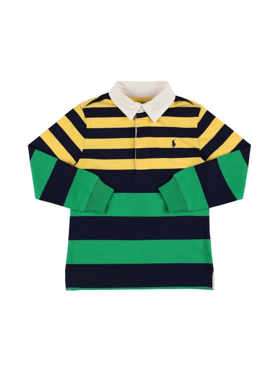 Polo Ralph Lauren: Striped cotton piquet polo shirt - Multicolor - kids-boys_0 | Luisa Via Roma