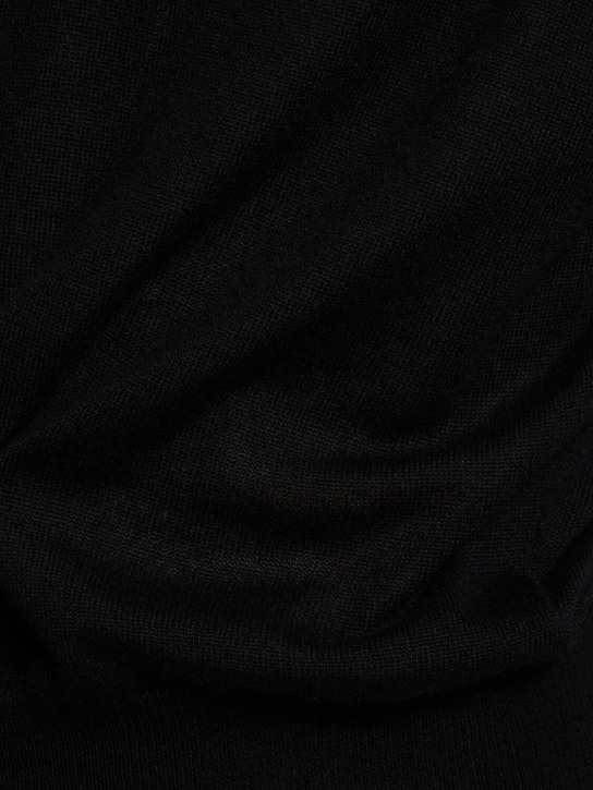 AURALEE: Chaleco de seda y cashmere con escote en V - Negro - men_1 | Luisa Via Roma