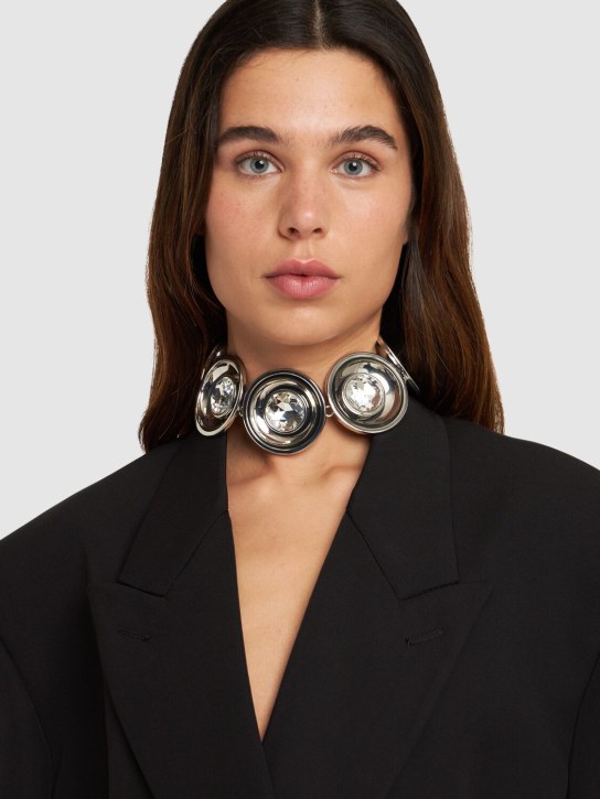 Area: Collar choker con medalllones con cristales - Plata - women_1 | Luisa Via Roma