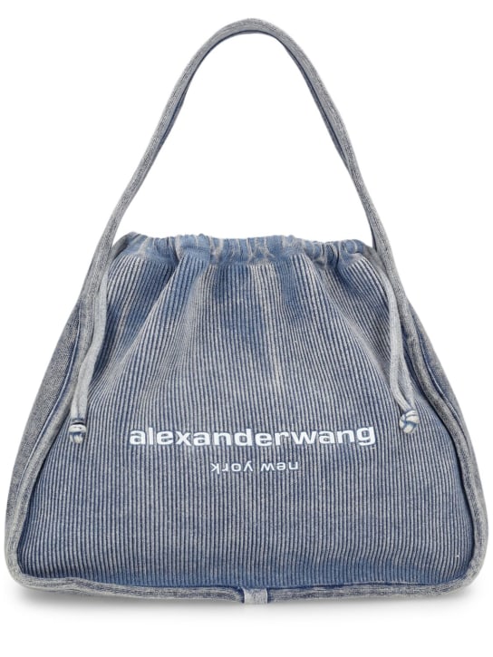 Alexander Wang: Large Ryan cotton shoulder bag - Pebble Beach - women_0 | Luisa Via Roma