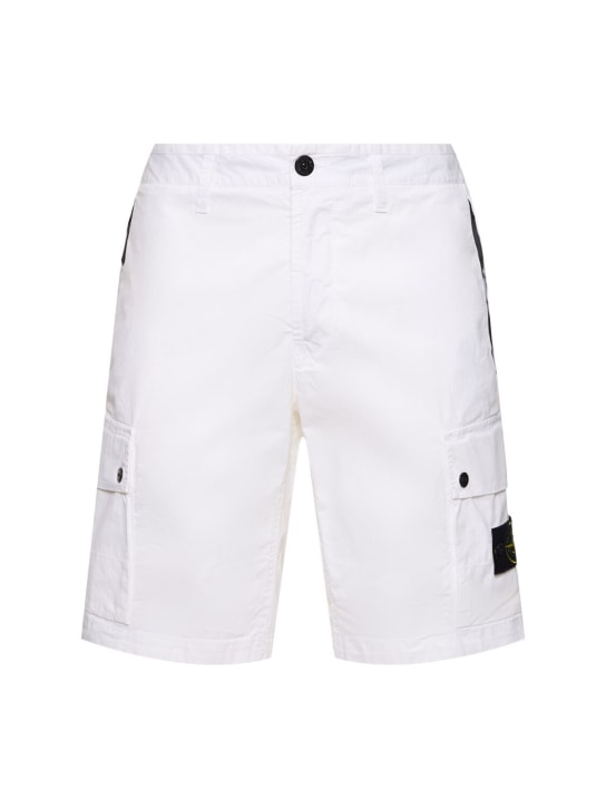Stone Island: Cargo shorts - White - men_0 | Luisa Via Roma