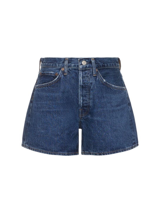 Agolde: Parker organic cotton long shorts - Blue - women_0 | Luisa Via Roma