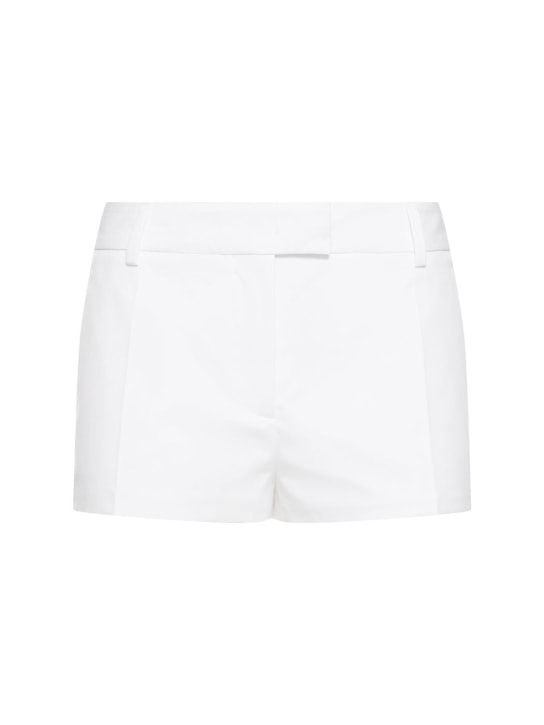 Valentino: Shorts in popeline - Bianco - women_0 | Luisa Via Roma