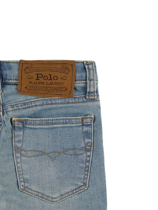 Polo Ralph Lauren: Verwaschene Stretch-Jeans aus Baumwolldenim - Hellblau - kids-boys_1 | Luisa Via Roma