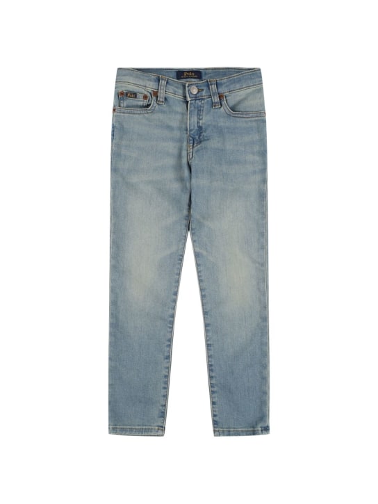 Polo Ralph Lauren: Verwaschene Stretch-Jeans aus Baumwolldenim - Hellblau - kids-boys_0 | Luisa Via Roma