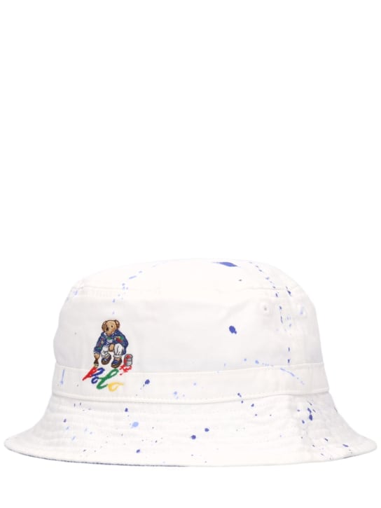 Polo Ralph Lauren: Cotton gabardine bucket hat - White/Multi - kids-boys_1 | Luisa Via Roma